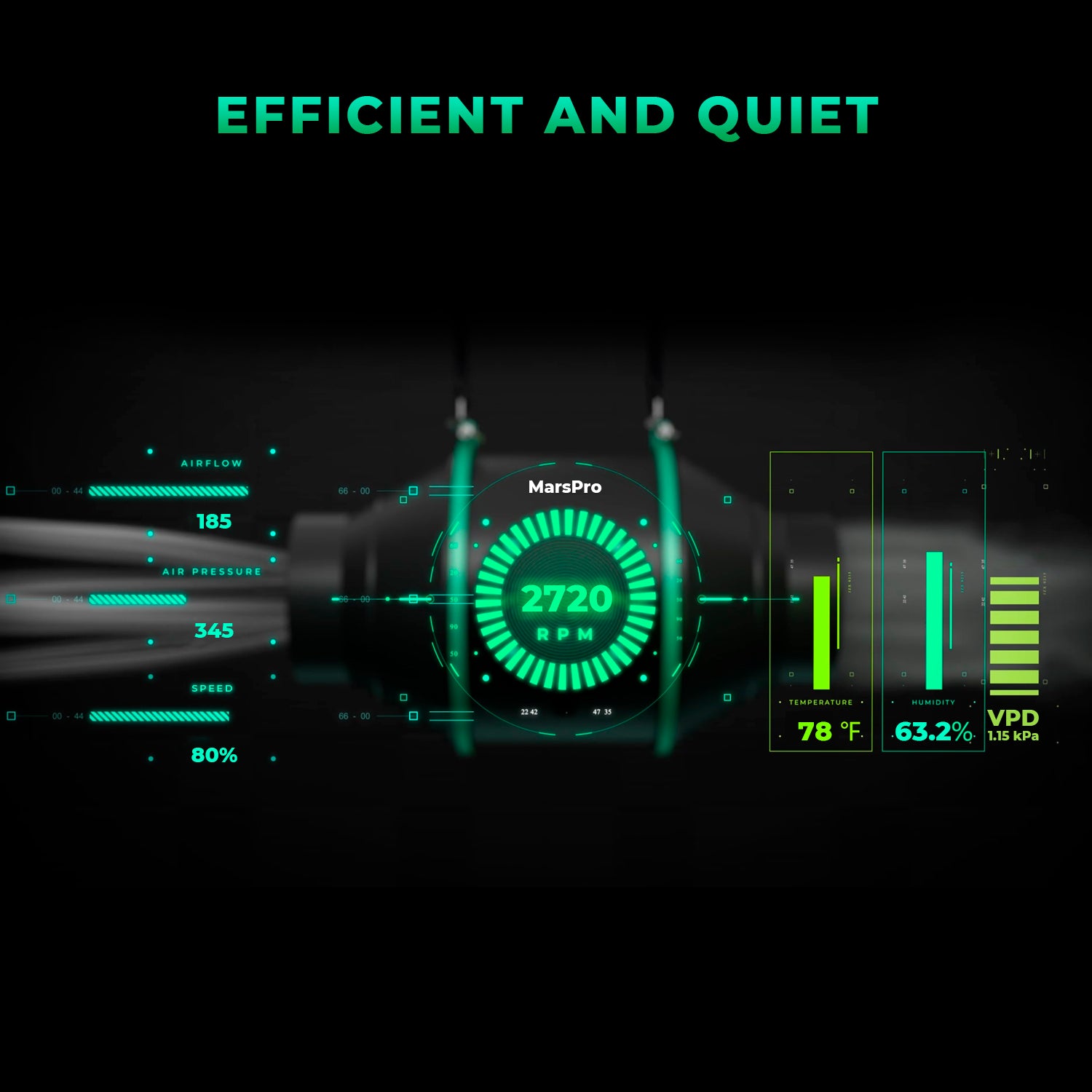 Mars Hydro ifresh - Ventilateur de conduit en ligne intelligent de 4 pouces et ventilation combinée avec filtre à charbon pour tente de culture