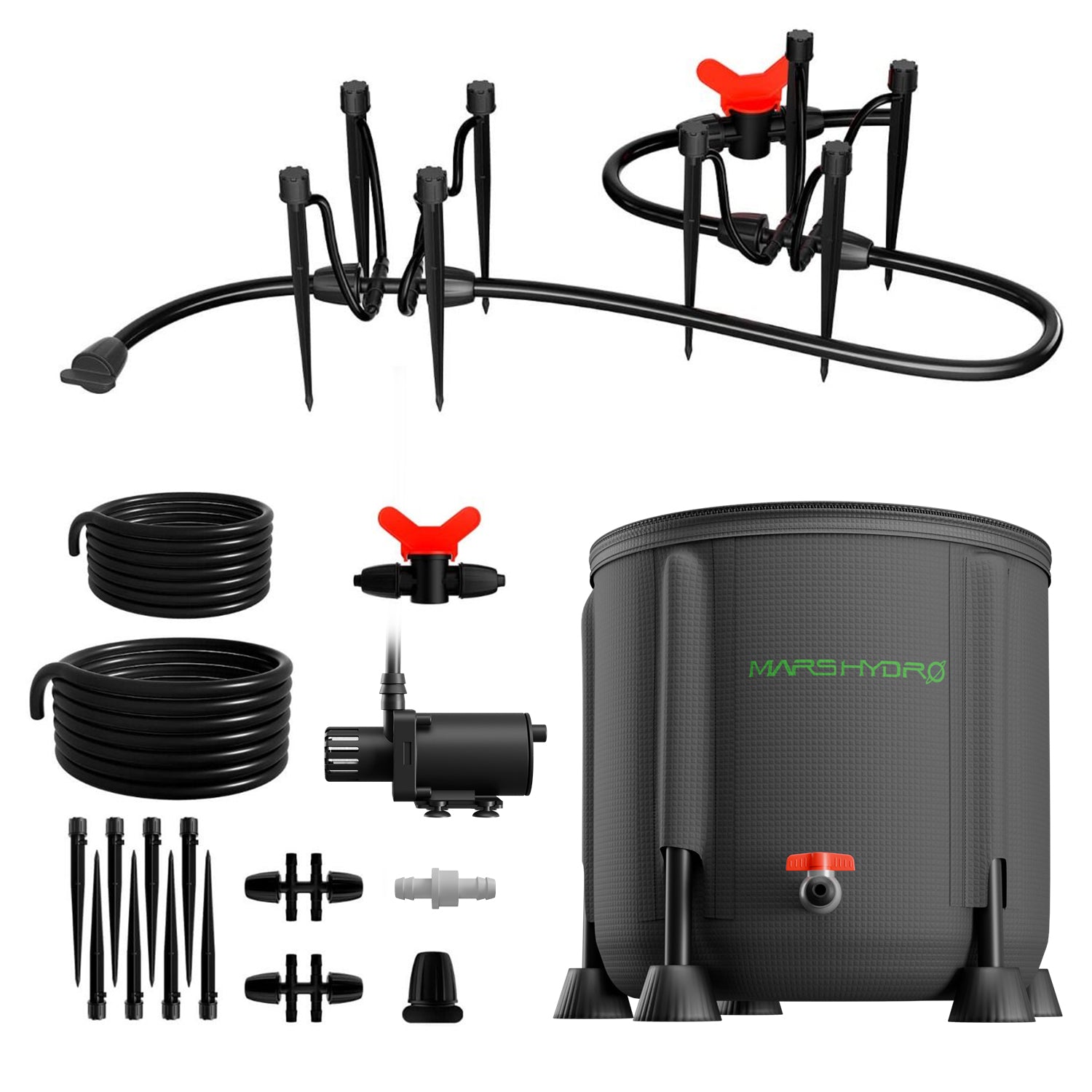 Kit d'irrigation goutte à goutte Mars Hydro, système d'arrosage avec seau de 5 gallons