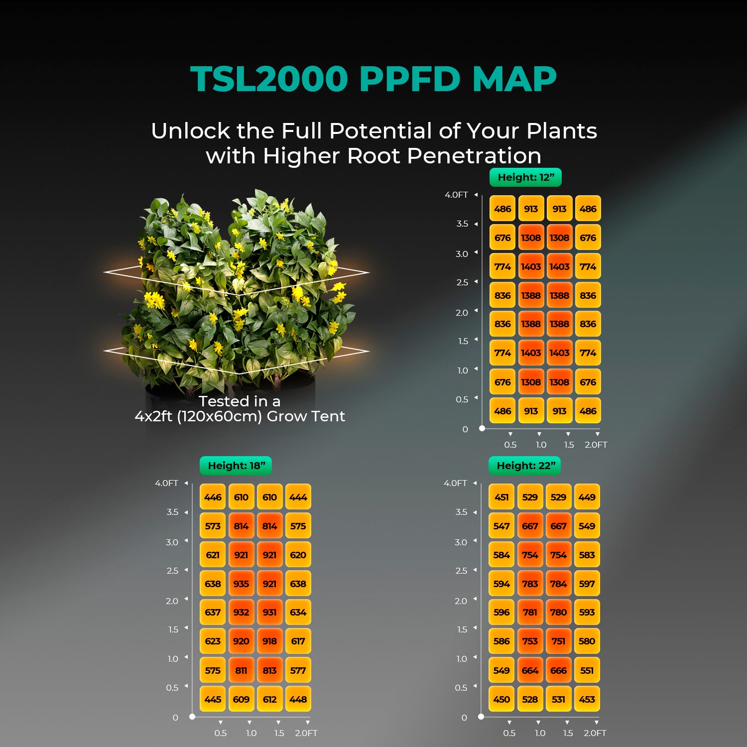【Limited Time Offer】Mars Hydro TSL 2000 300W Led Grow Light + 4'x2'x6.5'  Full Grow Tent Kits