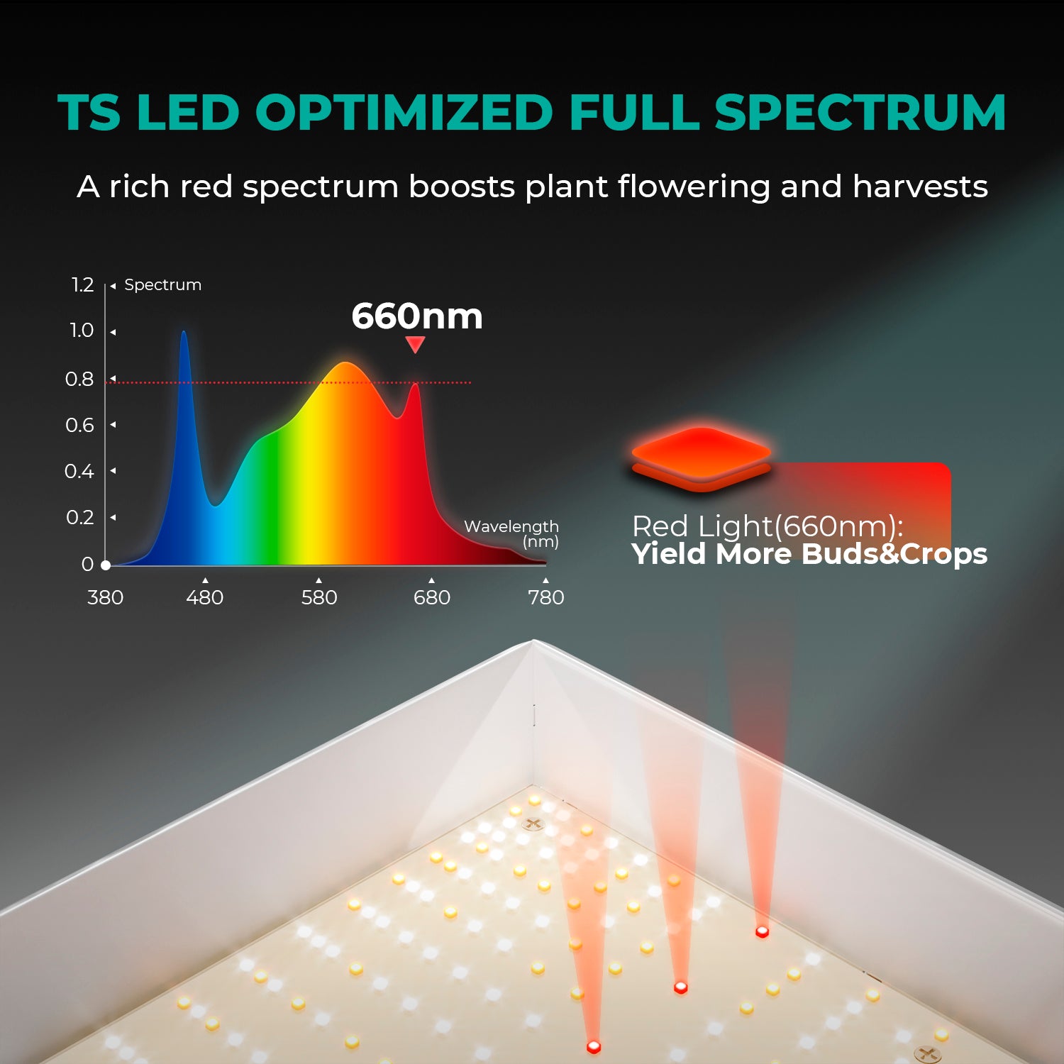 Mars Hydro TS 3000 450W LED élèvent des lumières à spectre complet