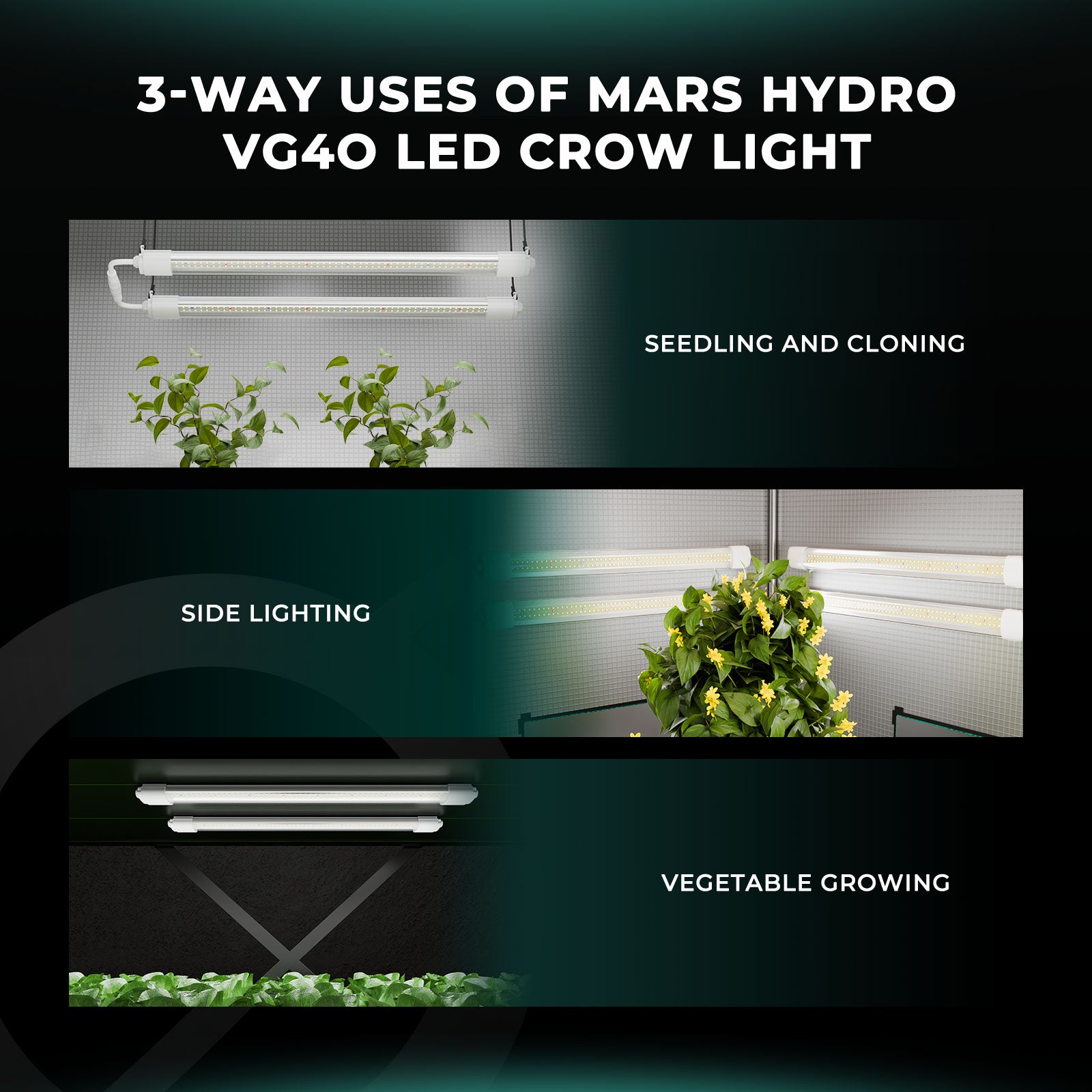 Mars Hydro VG40 40W 2ft LED T5 Grow Light for veg and seedling