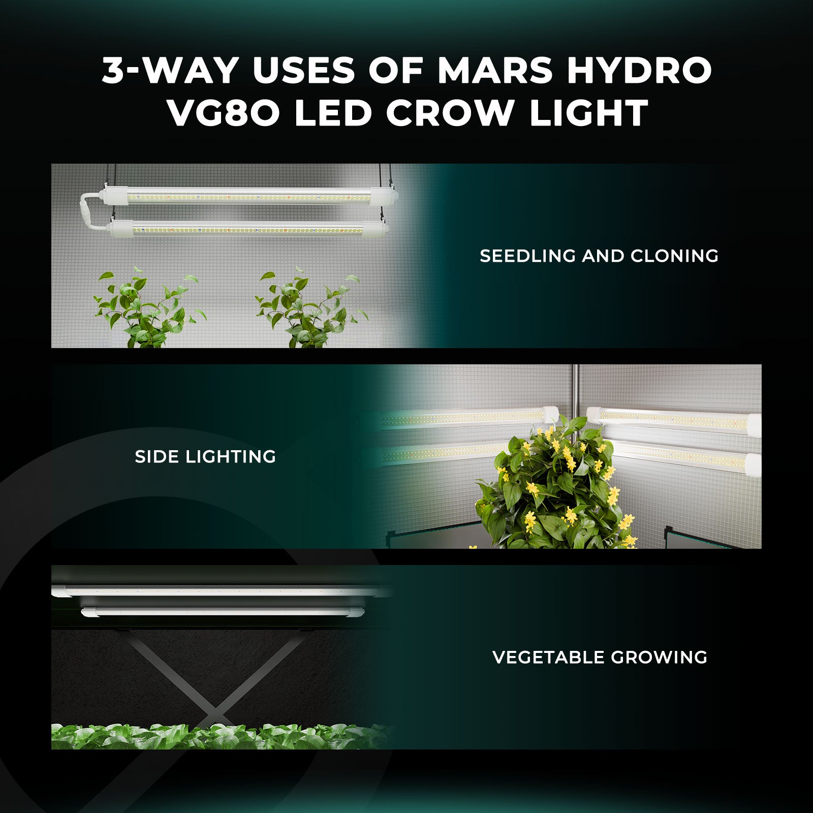 Mars Hydro VG80 80W 4ft LED T5 Grow Light for veg and seedling