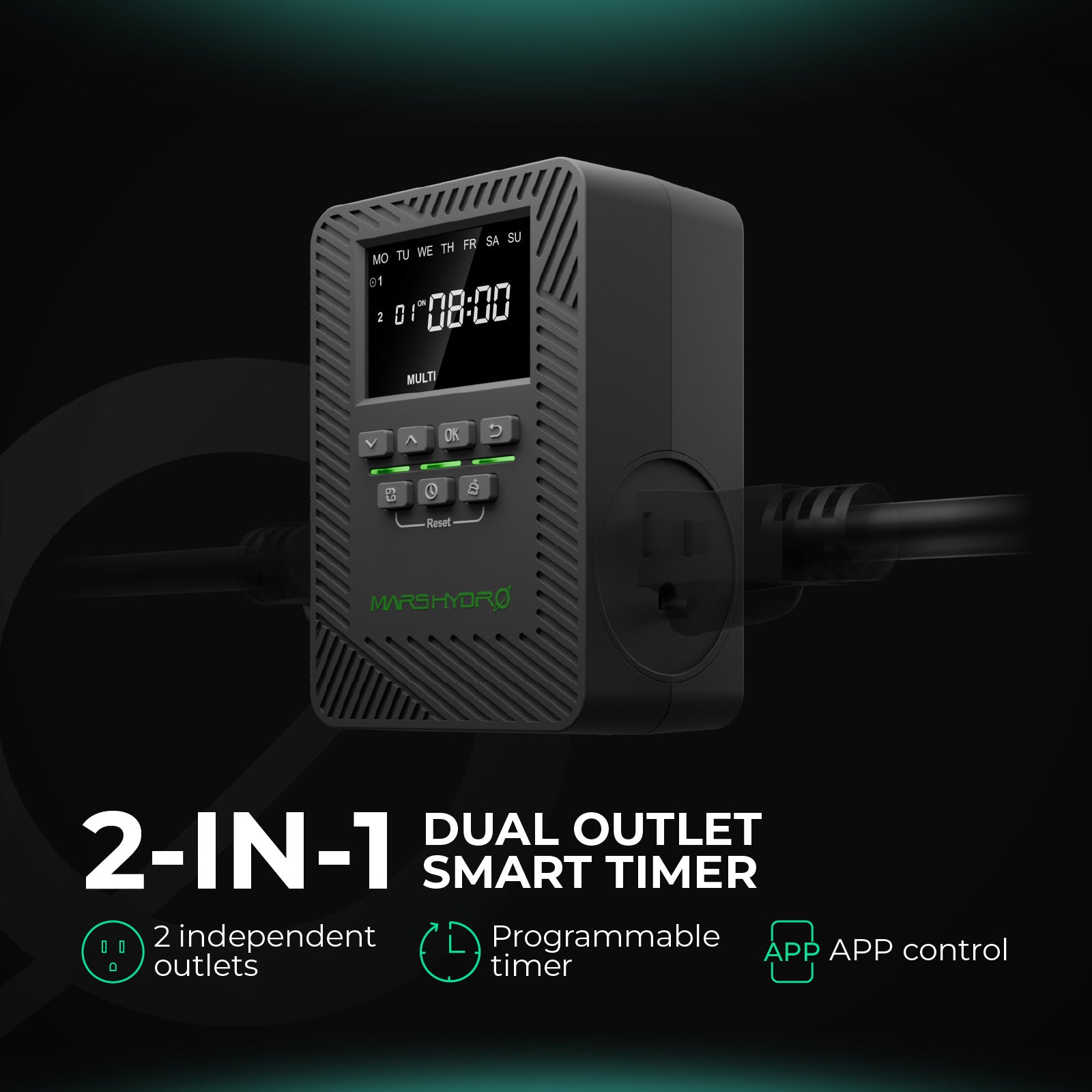 【Limited Time Offer】Mars Hydro iTime 2-in-1 Smart Timer Dual Outlet App Control Custom Scheduling