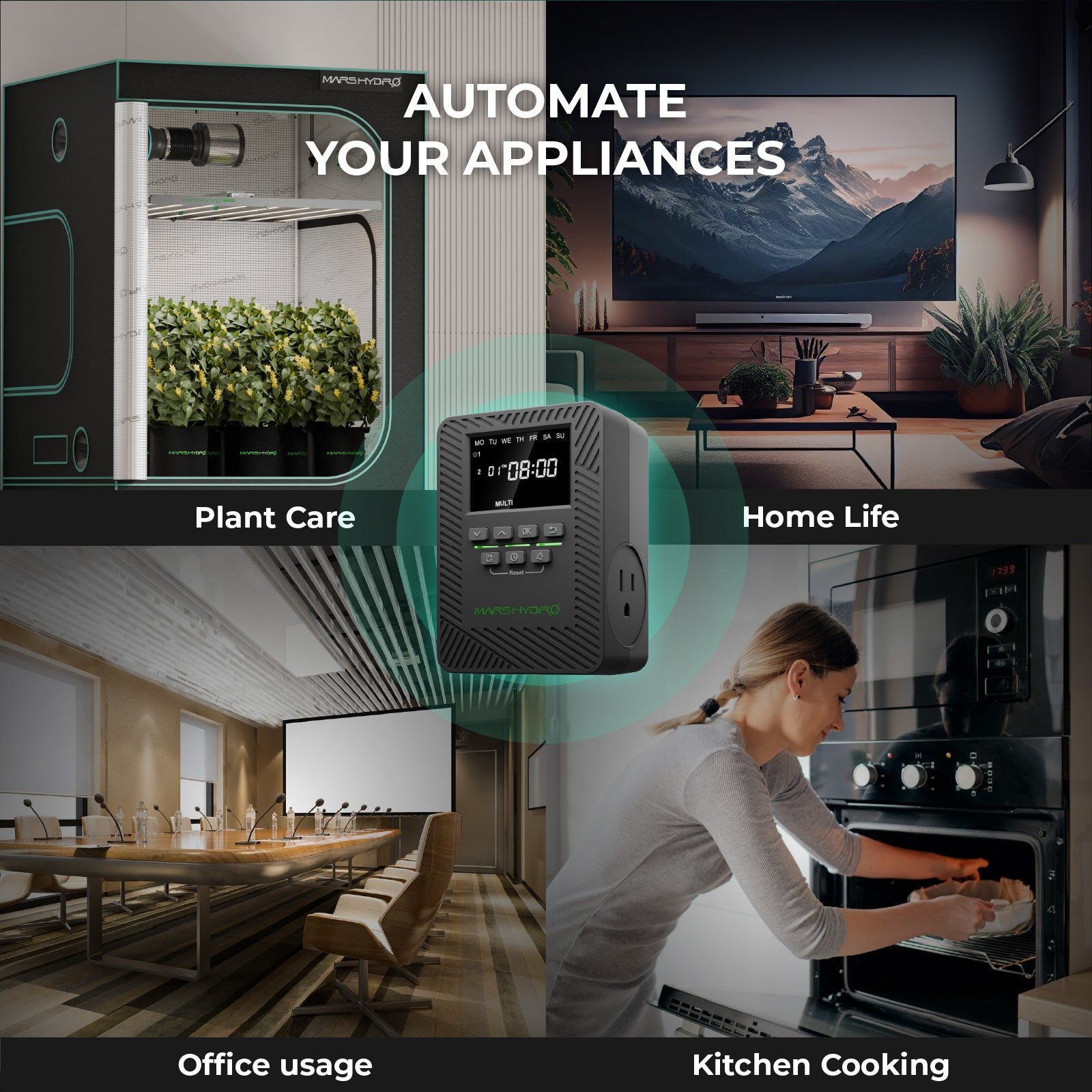 【Limited Time Offer】Mars Hydro iTime 2-in-1 Smart Timer Dual Outlet App Control Custom Scheduling