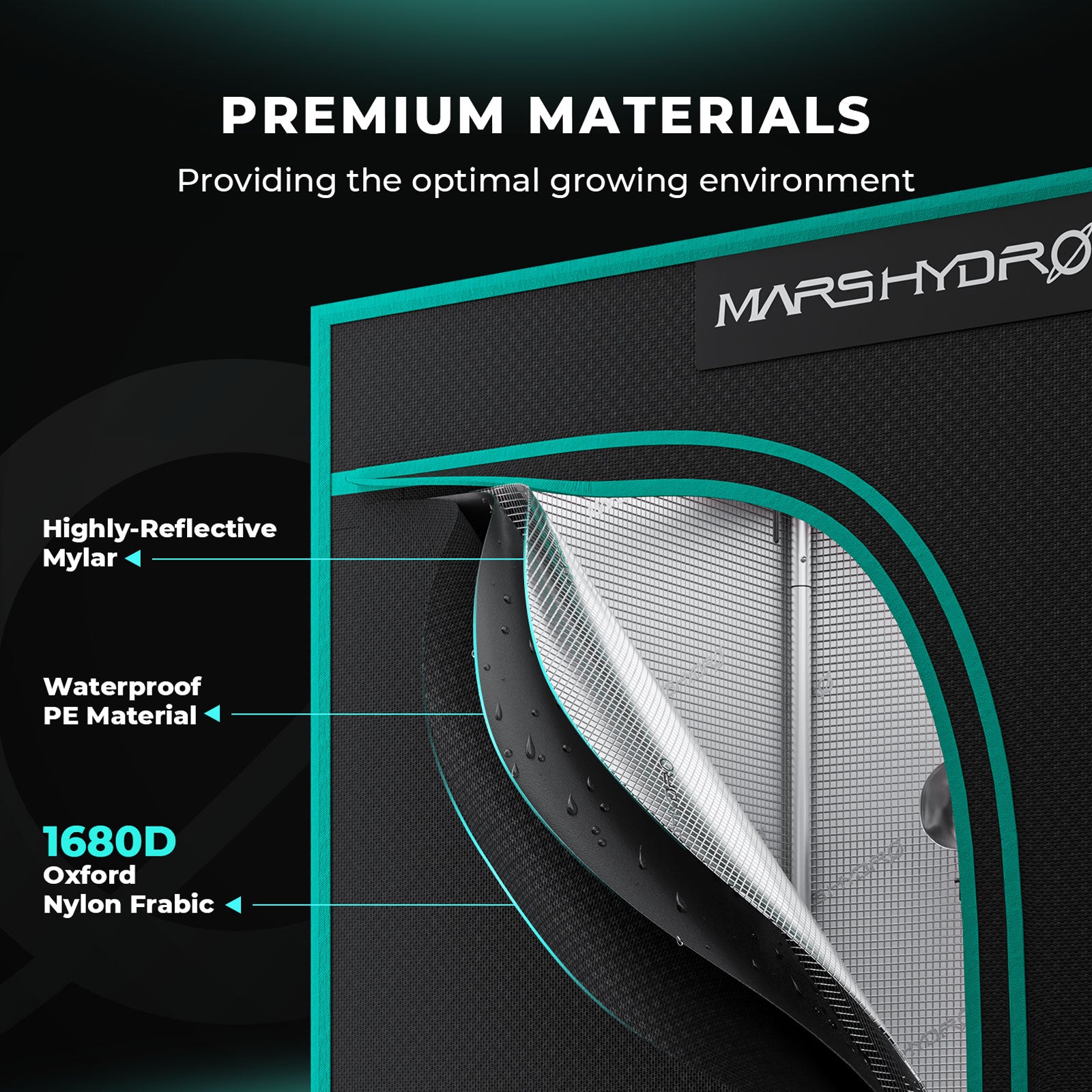 8'x4'x6.5' Indoor Grow Tent 96''x48''x80'' Kit Dark Room Hydroponic 1680D Mylar Non Toxic Box
