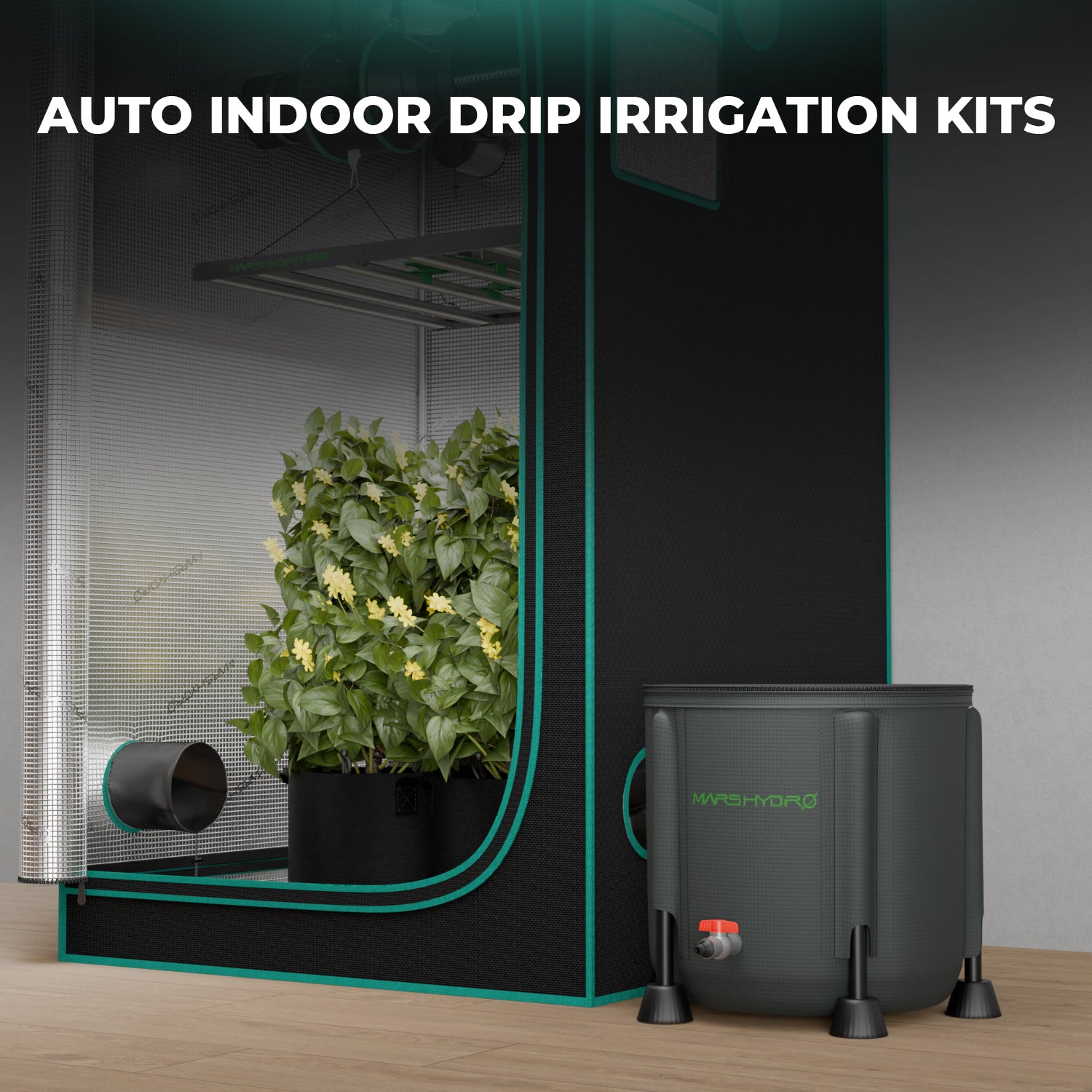 Kit d'irrigation goutte à goutte Mars Hydro, système d'arrosage avec seau de 5 gallons