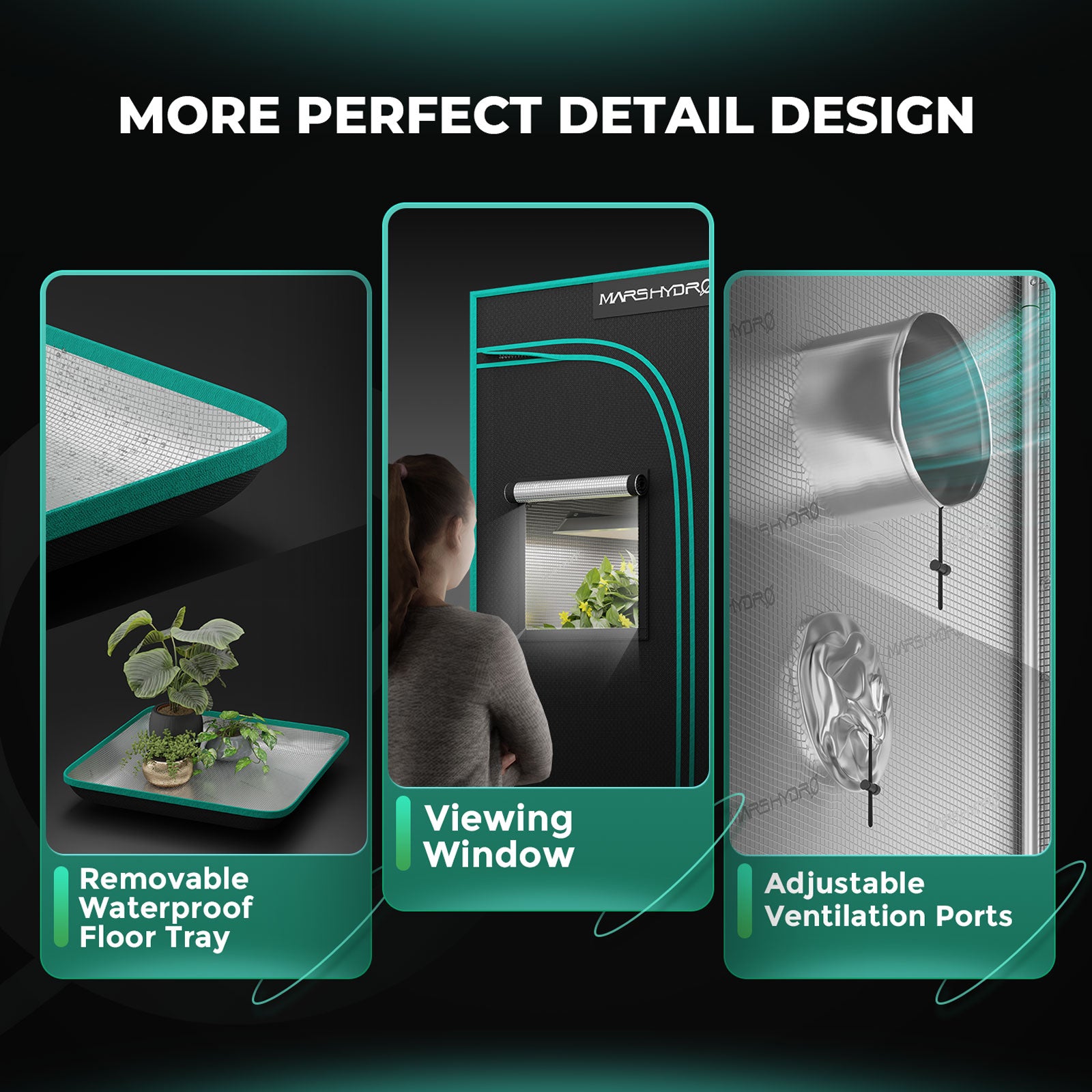 3.3'x3.3'x6' Indoor Grow Tent 39''x39''x71'' Green Dark Box Room Hydroponics  Mylar Non Toxic