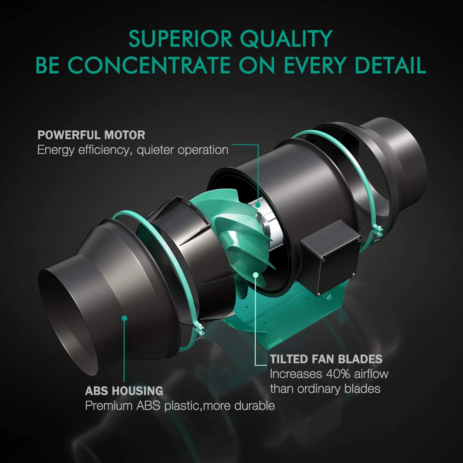 Mars Hydro 4 inch Inline Duct Fan with Thermostat Controller