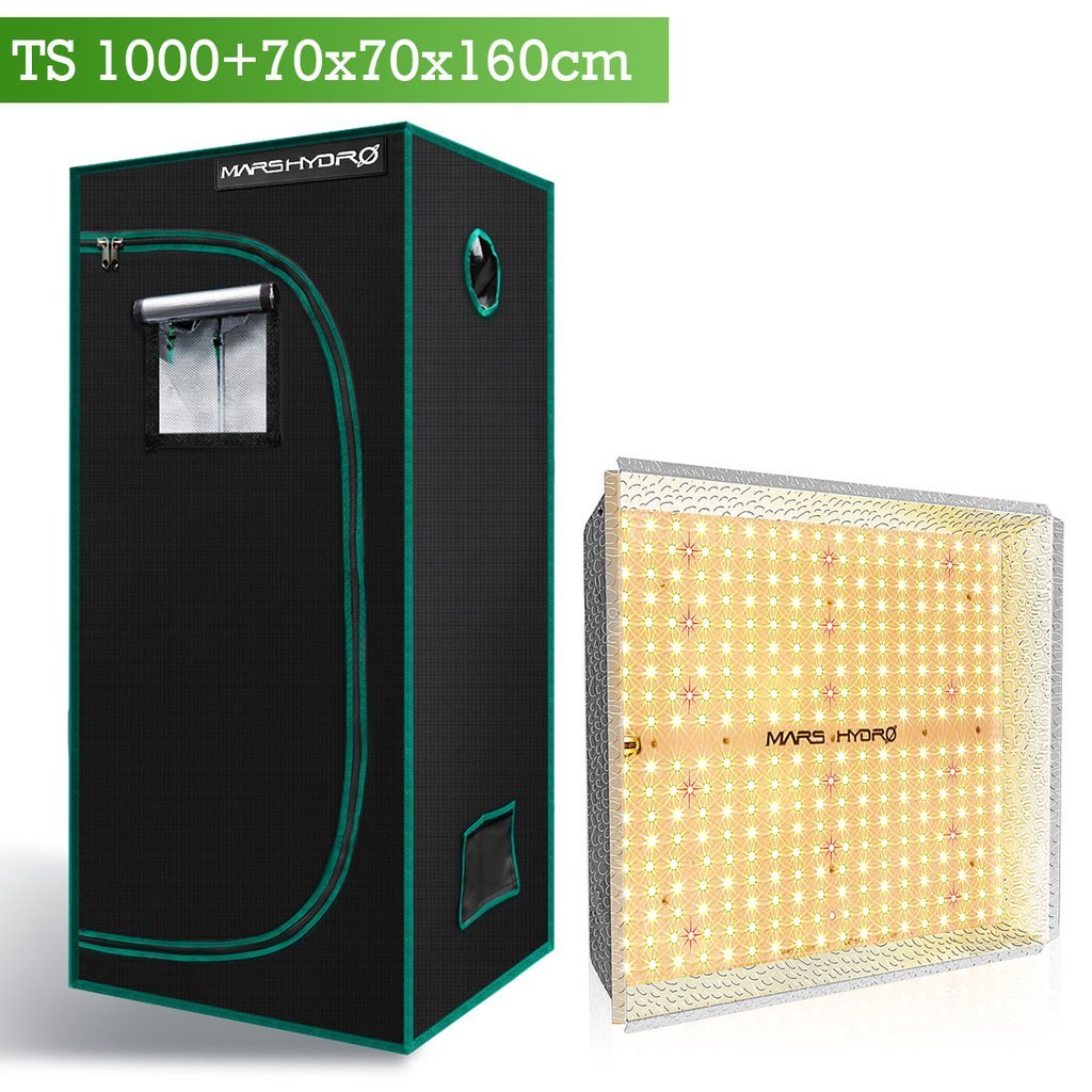 TS 1000 Full Spectrum LED Grow Lights + 2.3'x2.3'x5.2'(70×70×160cm) Grow Tent Indoor Home Veg Flower