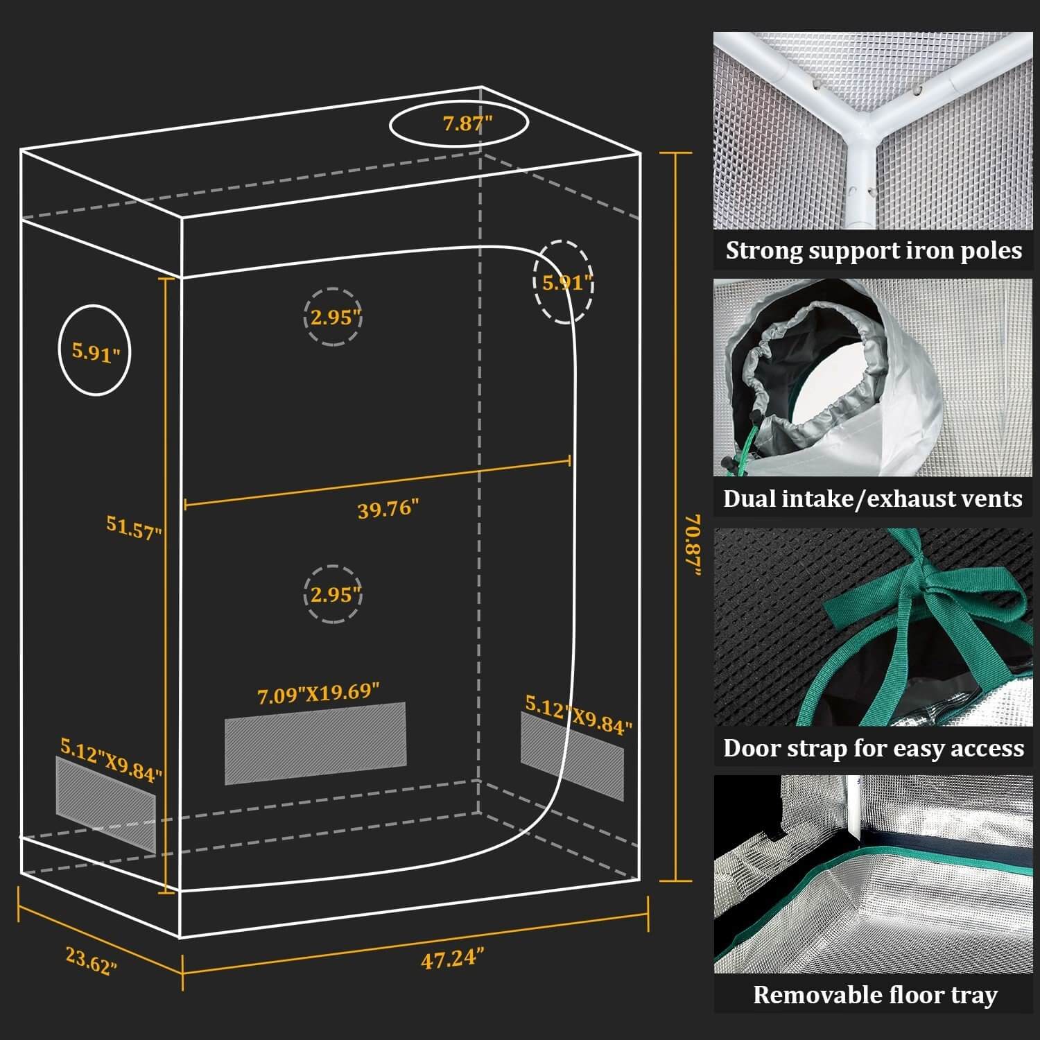 MARS HYDRO SP 3000 LED LUMIÈRE DE CROISSANCE + 2'X4' (60X120CM) KITS COMPLETS DE TENTE DE CULTURE INTÉRIEUR