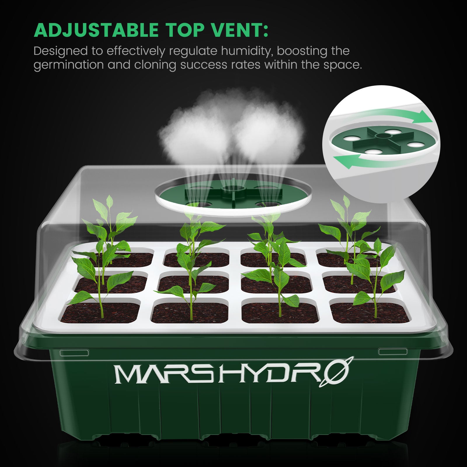 (2 Pack) Mars Hydro Seed Starting Trays for Seed Starting Propagation Cloning Plants