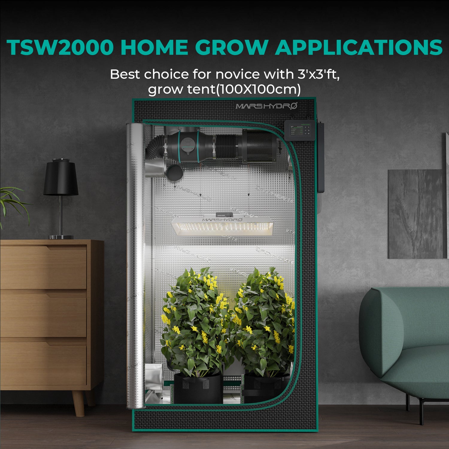 TS 3000 Dimmable Full Spcetrum Led Grow lights - Mars Hydro CA