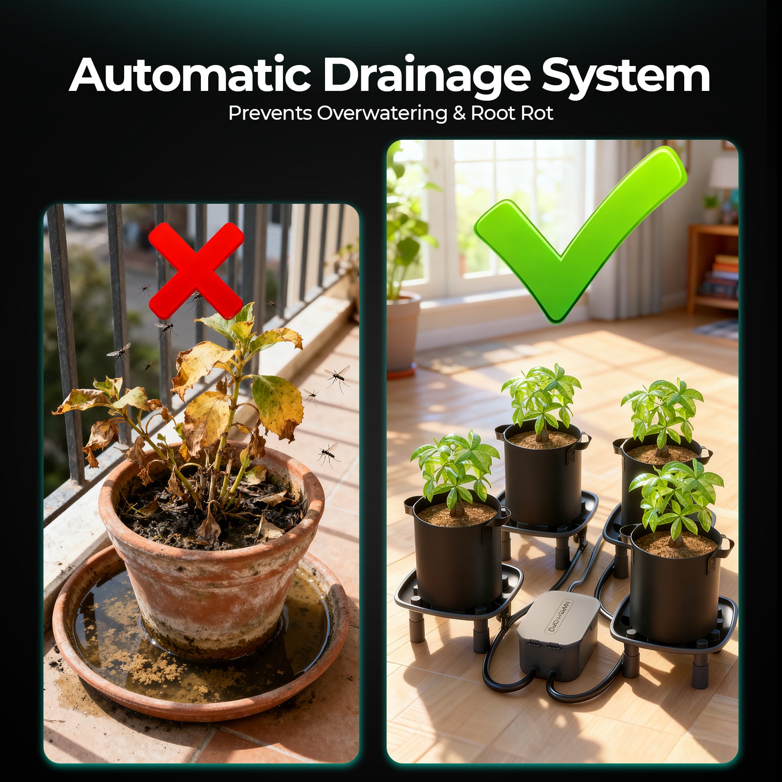 how to collect runoff water in grow tent Mars Hydro Auto-Drainage System for Grow Tents & Greenhouses & Garden