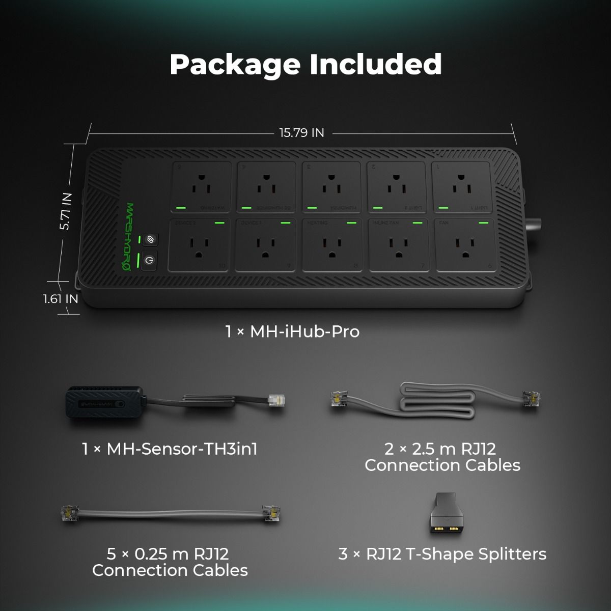 Mars Hydro iHub Pro: Smart 10-Outlet All-in-One Grow Room Hub | WiFi Environmental Control for Light, Temperature, Humidity & VPD
