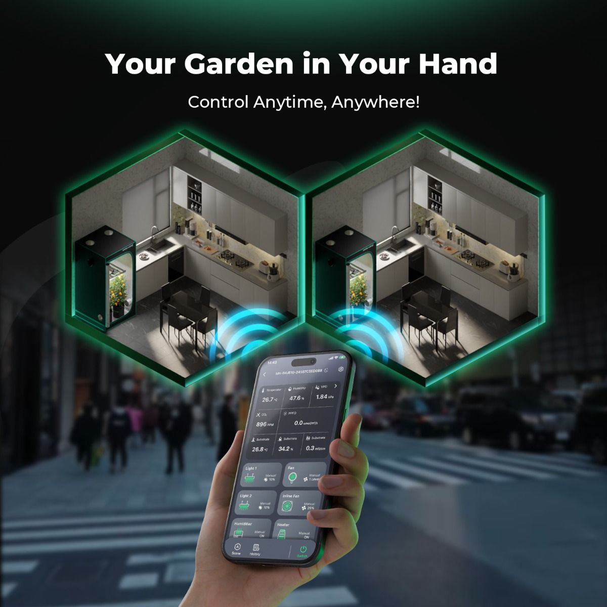 Mars Hydro iHub Pro: Smart 10-Outlet All-in-One Grow Room Hub | WiFi Environmental Control for Light, Temperature, Humidity & VPD
