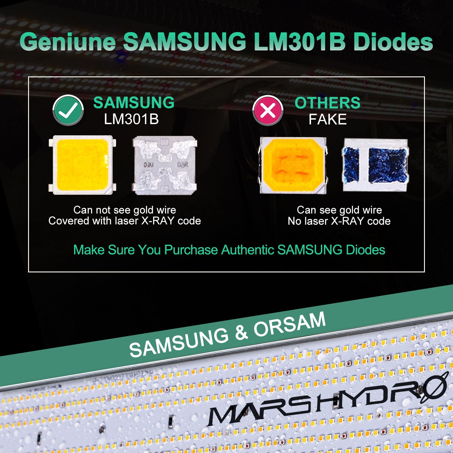 Mars Hydro SP 3000 Led élèvent la lumière 300W spectre complet Samsung LM301B plantes d'intérieur