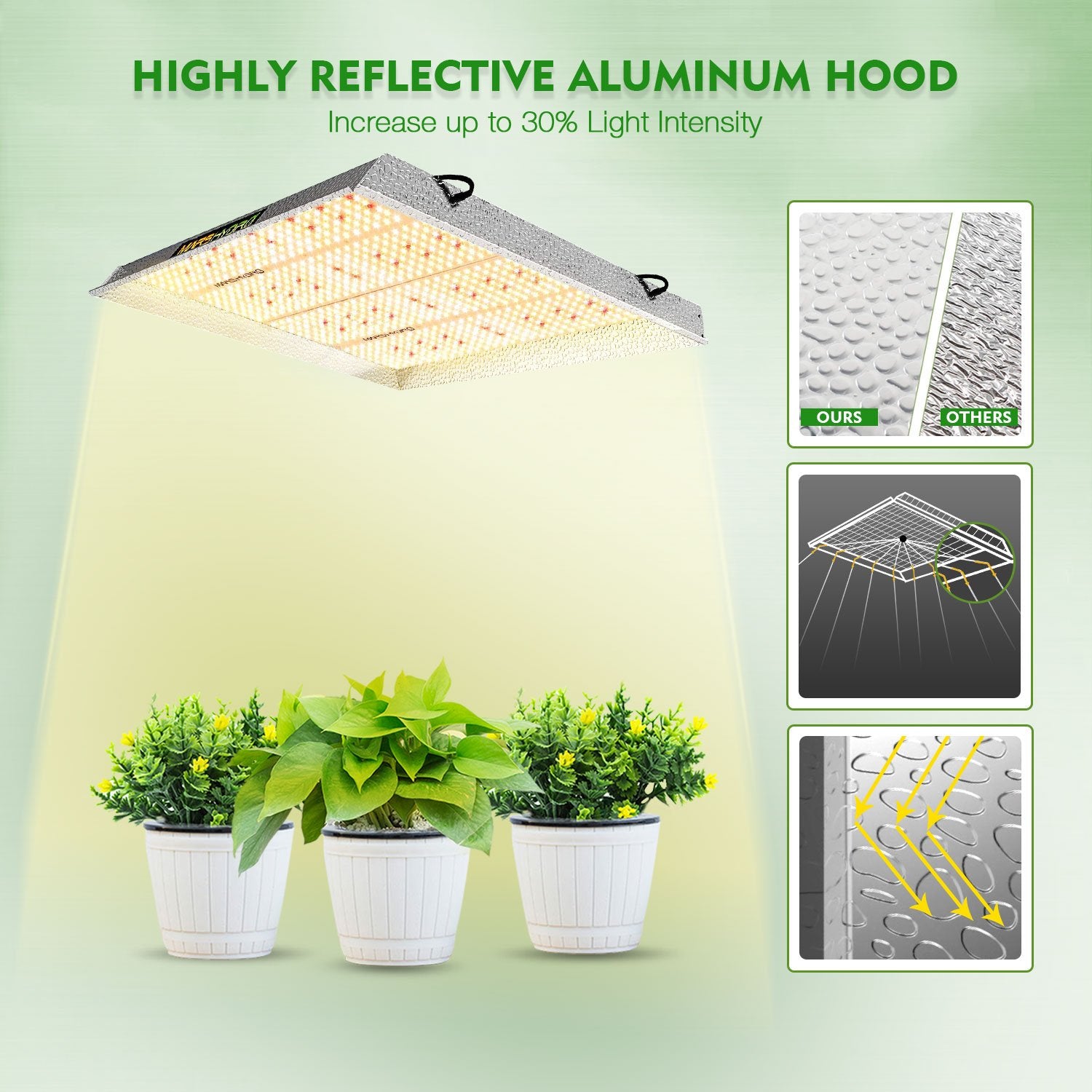 TS 3000 LED élèvent des lumières + 5'X5'X6.5'(150x150x200cm) tente de culture hydroponique salle intérieure fleur de légumes