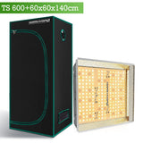 TS 600 LED à spectre complet élèvent des lumières + 2'x2'x4.5'(60x60x140cm) poussent une tente de culture d'intérieur pour légumes et fleurs