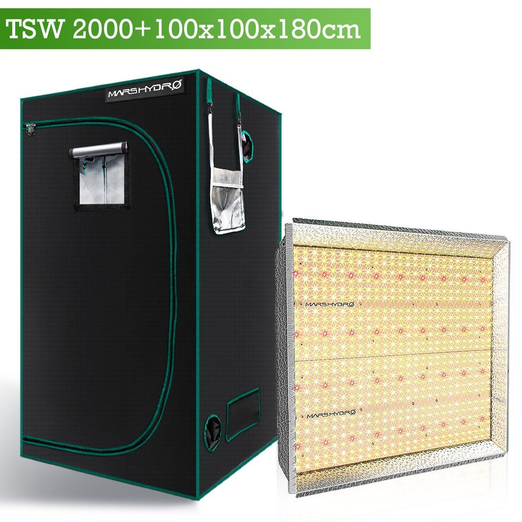 TSW 2000 LED élèvent des lumières + 3'x3'x6' (100x100x180cm) tente de culture hydroponique légumes fleurs