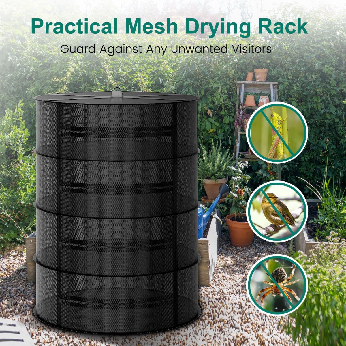 Mars Hydro 4-Layer Mesh Herb Drying Rack With Pruning Shear